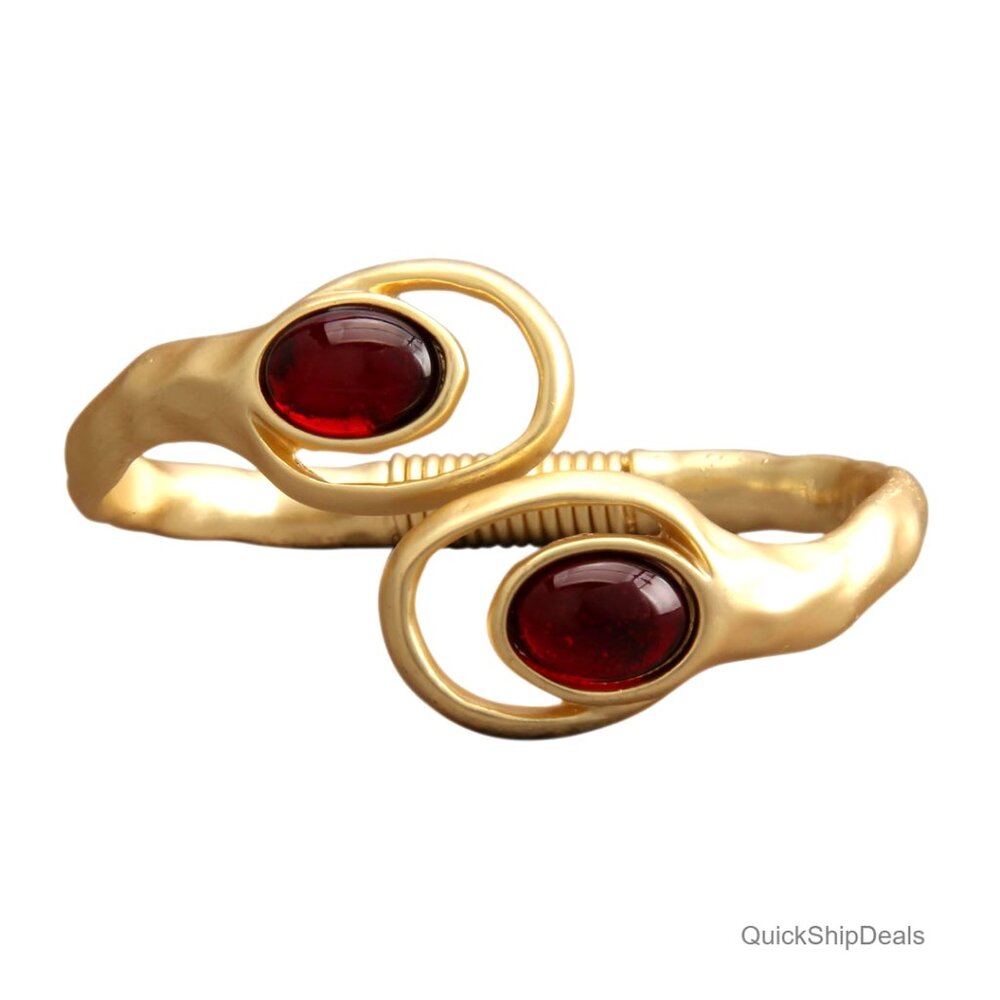 Copper Cuff Bracelet Stackable Open Bangle Adjust… - image 1